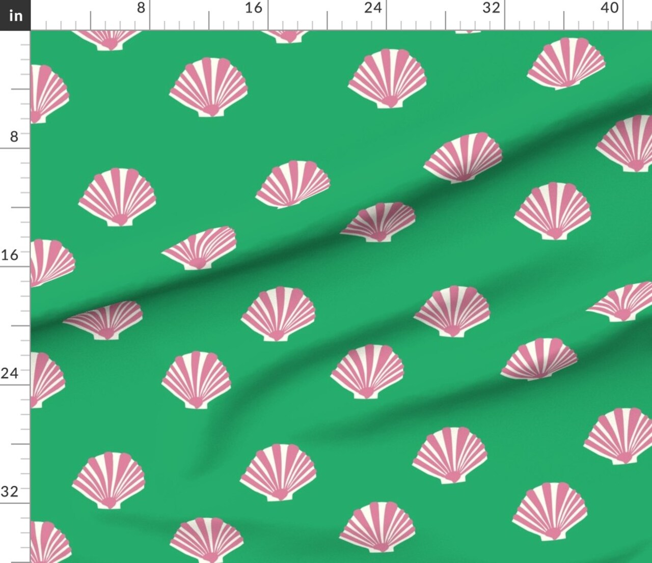 Nautical Preppy Seashell Coastal Stripes Beach Shells Ocean Under The Sea Custom Printed Fabric by Spoonflower Various Fabrics by the Yard or Fat Quarter